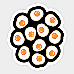 Eggs | Cute | Black Sticker